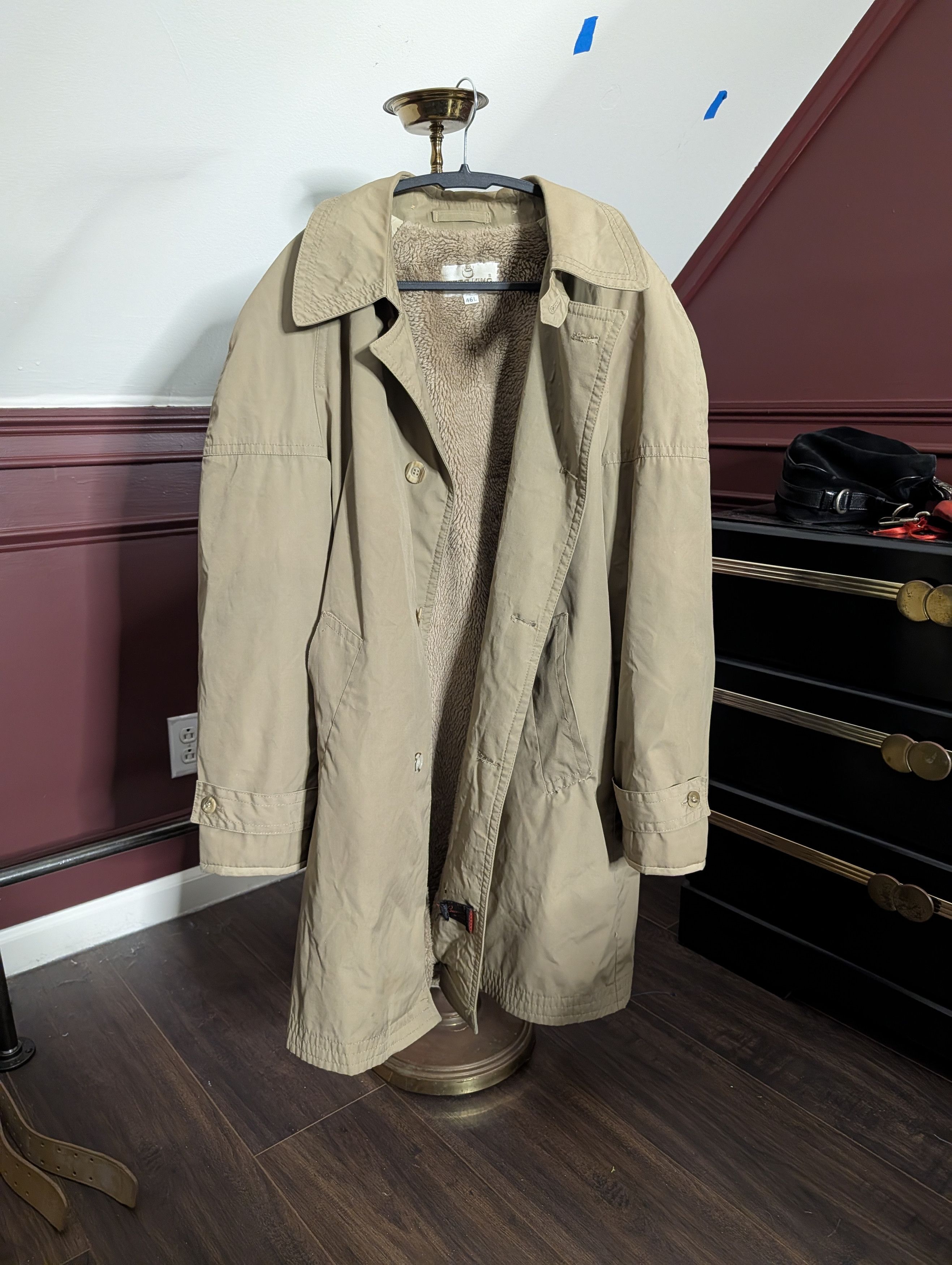 Vintage ZERO KING Shearling Fur Lined VTG MiUSA trench coat Size US XL / EU 56 / 4 - 14 Thumbnail