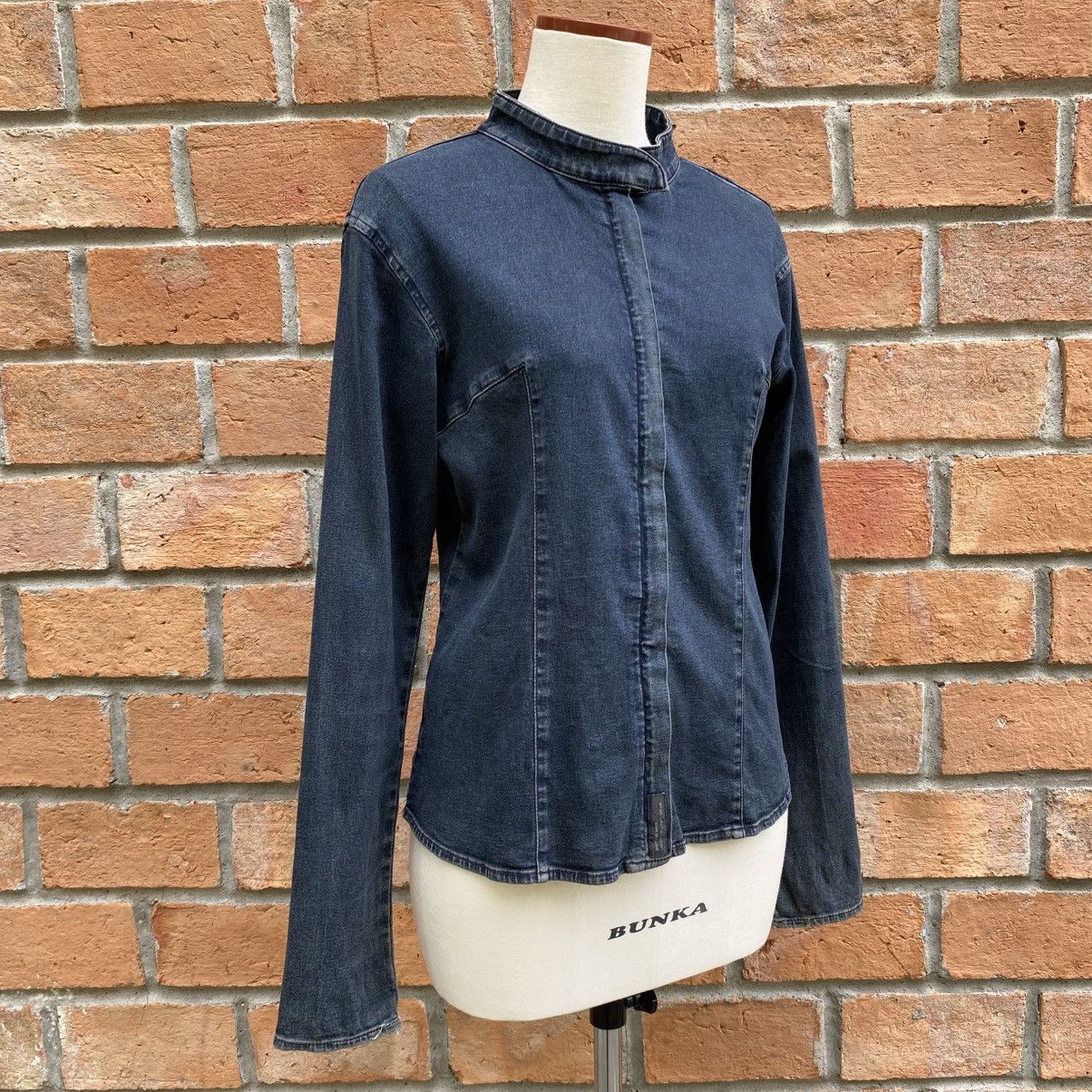 DKNY DKNY JEANS Denim Zip-Up Stand Collar Shirt Size S / US 4 / IT 40 - 2 Thumbnail