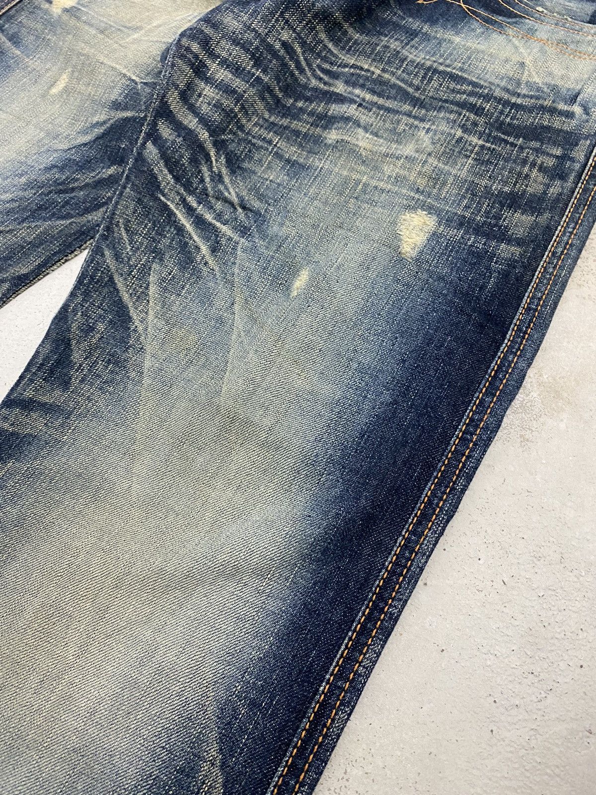 Edwin × Japanese Brand × Vintage Edwin Japan Blue Trip Zipper Pocket Rainbow Washed Usage Size US 34 / EU 50 - 6 Thumbnail