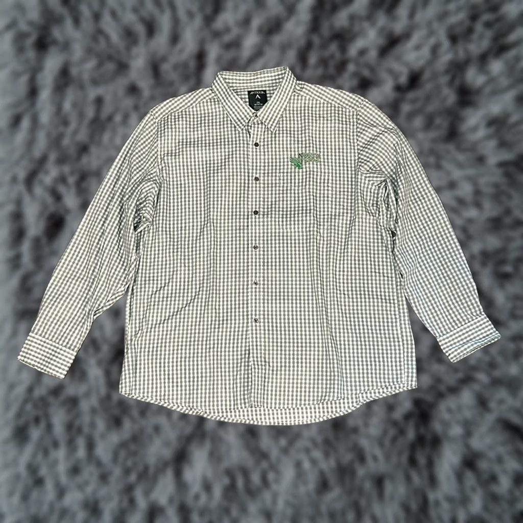 Vintage VINTAGE North Texas Mean Green Antigua Checkered Button-Down Shirt Mens 2XL Green Shirt Long Sleeve Size US XXL / EU 58 / 5 - 1 Thumbnail