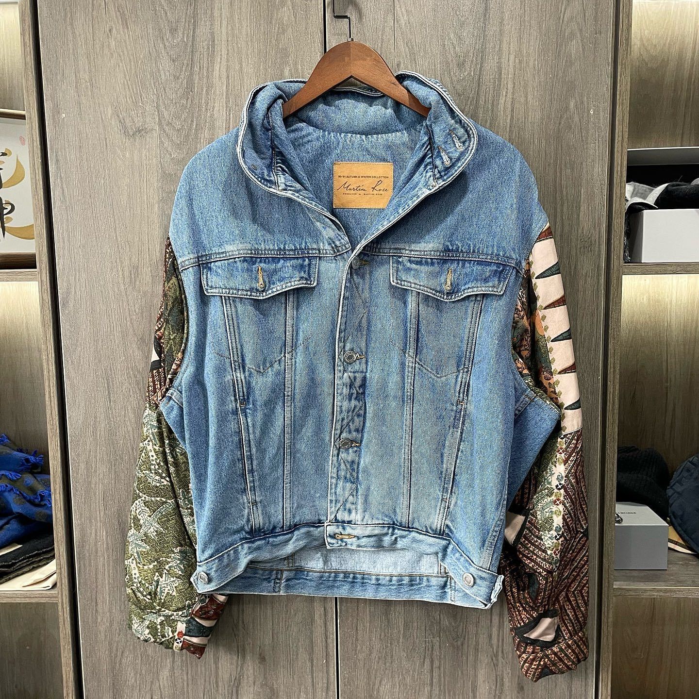 Martine Rose Martine Rose Patterned Sleeve Denim Jacket Size XS Size US XS / EU 42 / 0 - 1 Thumbnail