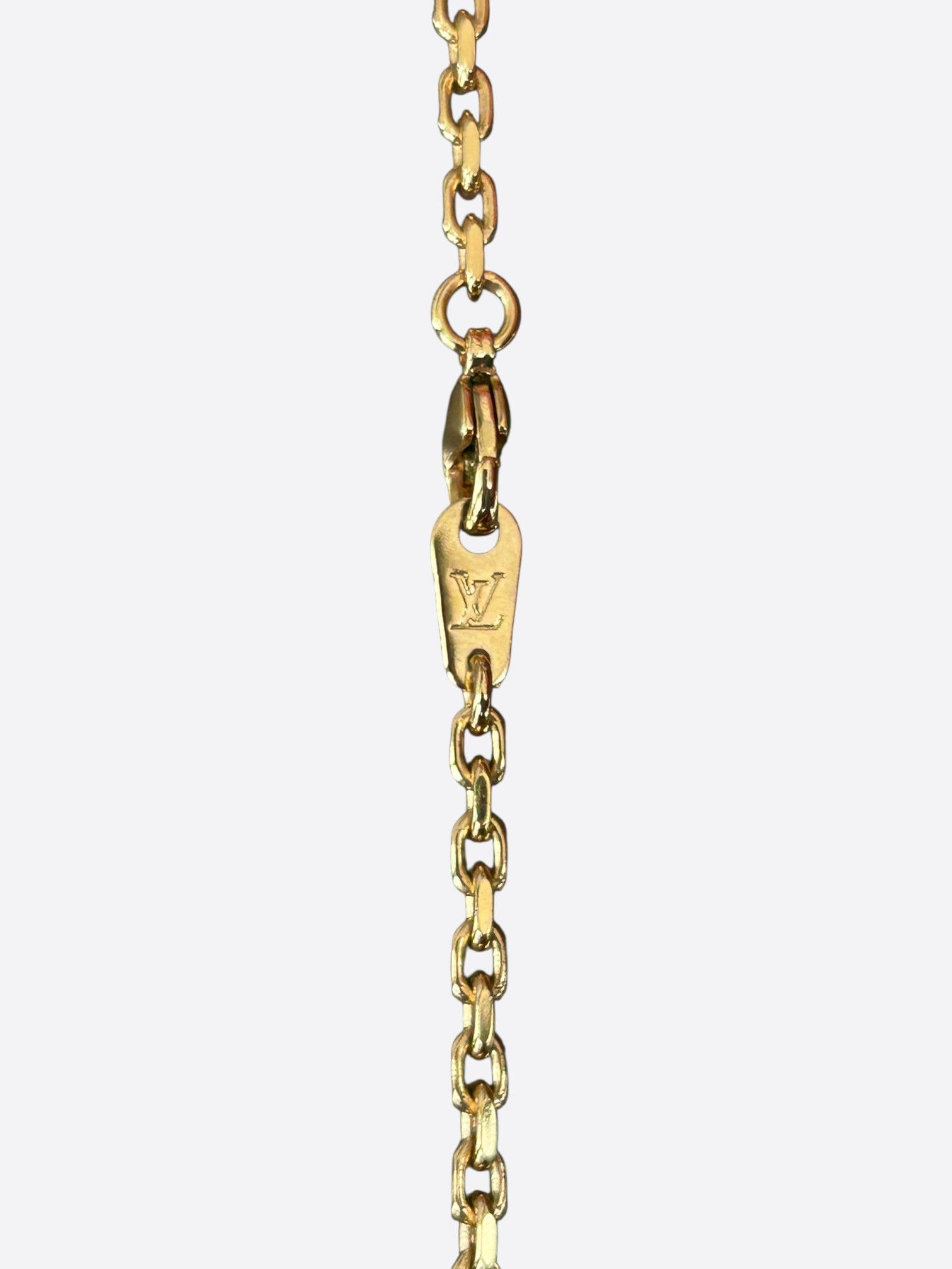 Louis Vuitton Louis Vuitton Gold Monogram Charm Necklace Size ONE SIZE - 3 Thumbnail