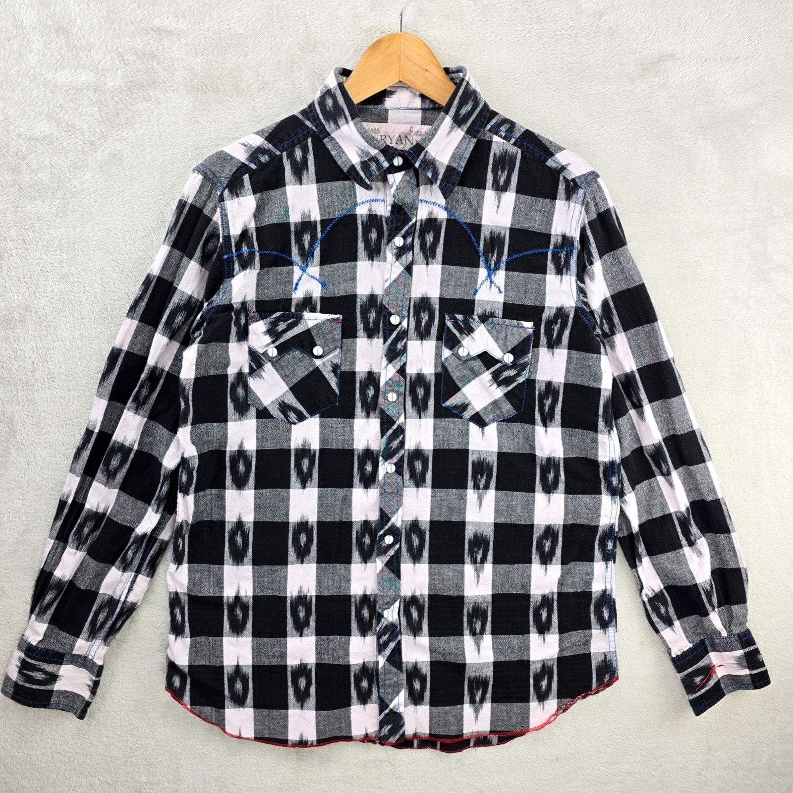 Other Ryan Michael Pearl Snap Shirt Mens Medium Plaid Western Size US M / EU 48-50 / 2 - 1 Thumbnail