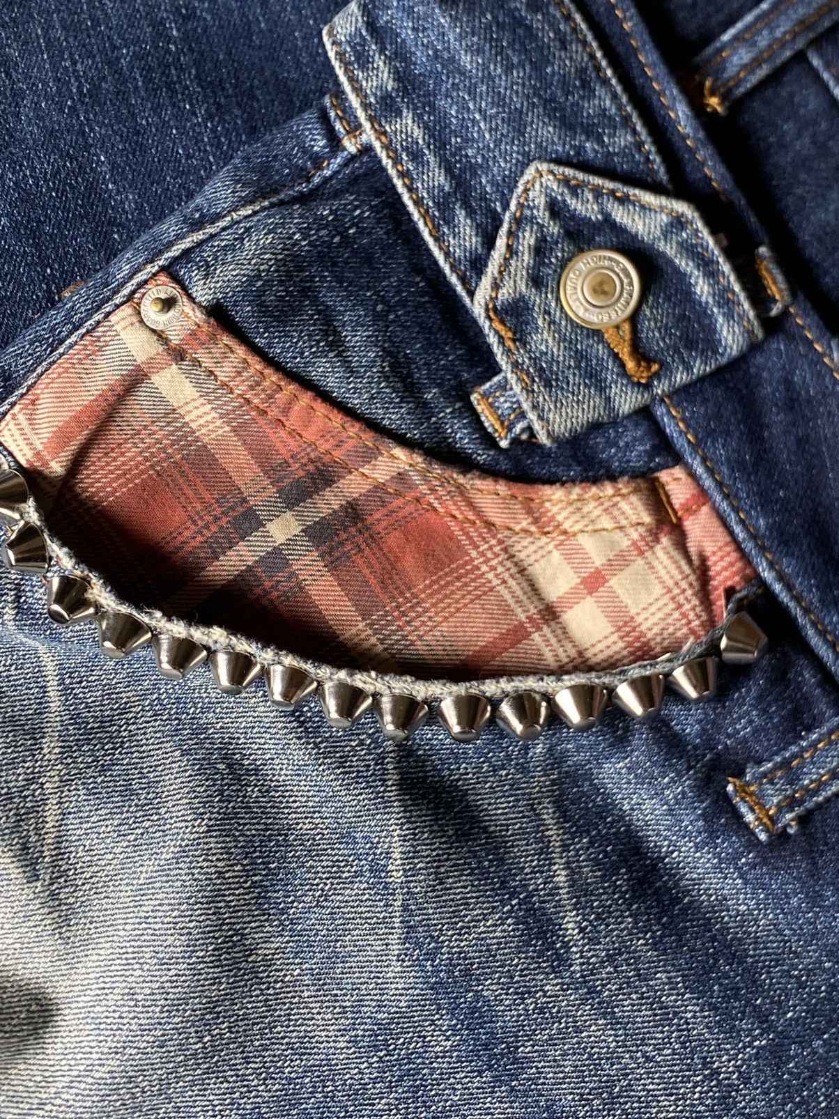 Japanese Brand STUDDED WILD KHAKIS DOUBLE WAIST DENIM UNDERCOVER PPFM STYLE Size US 34 / EU 50 - 2 Thumbnail