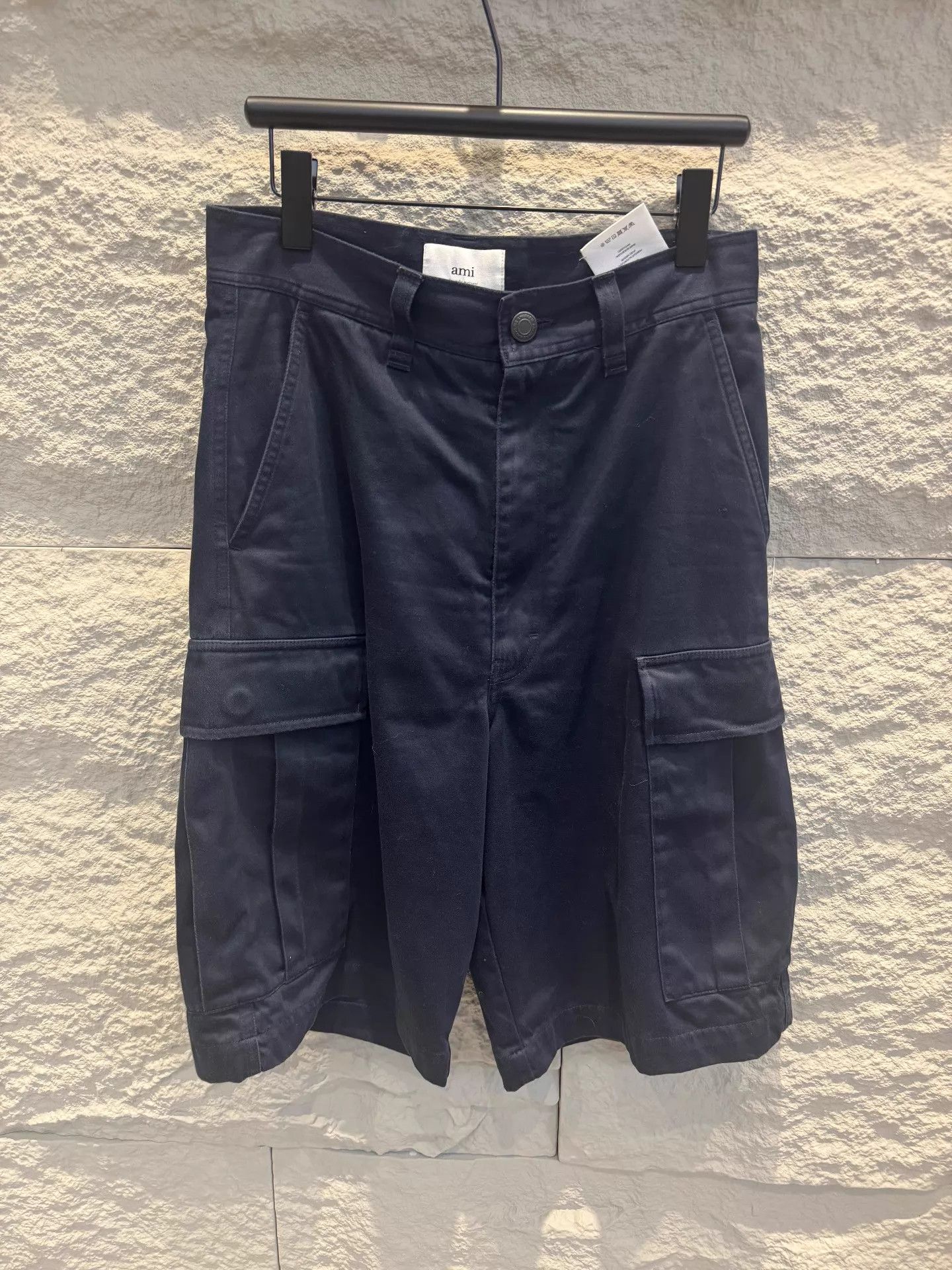 Amiri AMI Alexandre Mattiussi Navy Blue Work Shorts XS Size US 28 / EU 44 - 1 Thumbnail