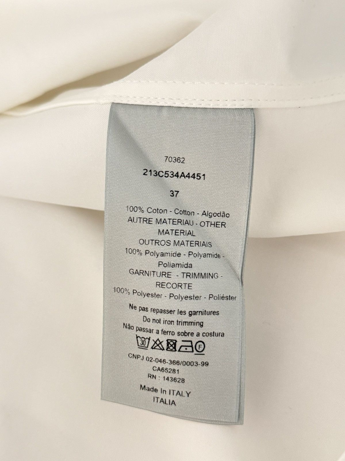 Dior × Sacai Dior x Sacai Button-up Cotton faille shirt Size US S / EU 44-46 / 1 - 5 Thumbnail