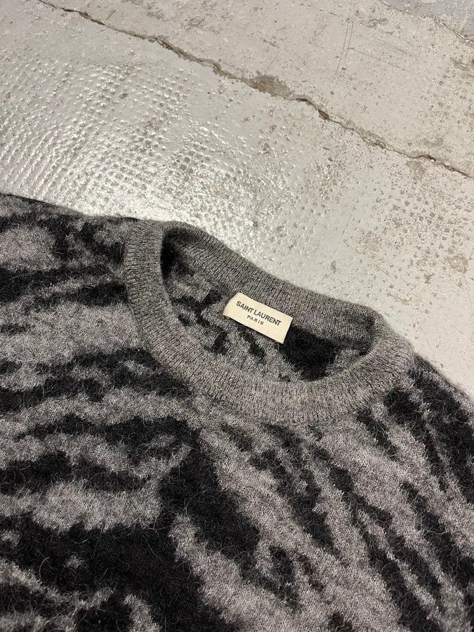 Saint Laurent Paris AW2014 Saint Laurent Tiger Stripes Grey Mohair Sweater Size US S / EU 44-46 / 1 - 5 Thumbnail