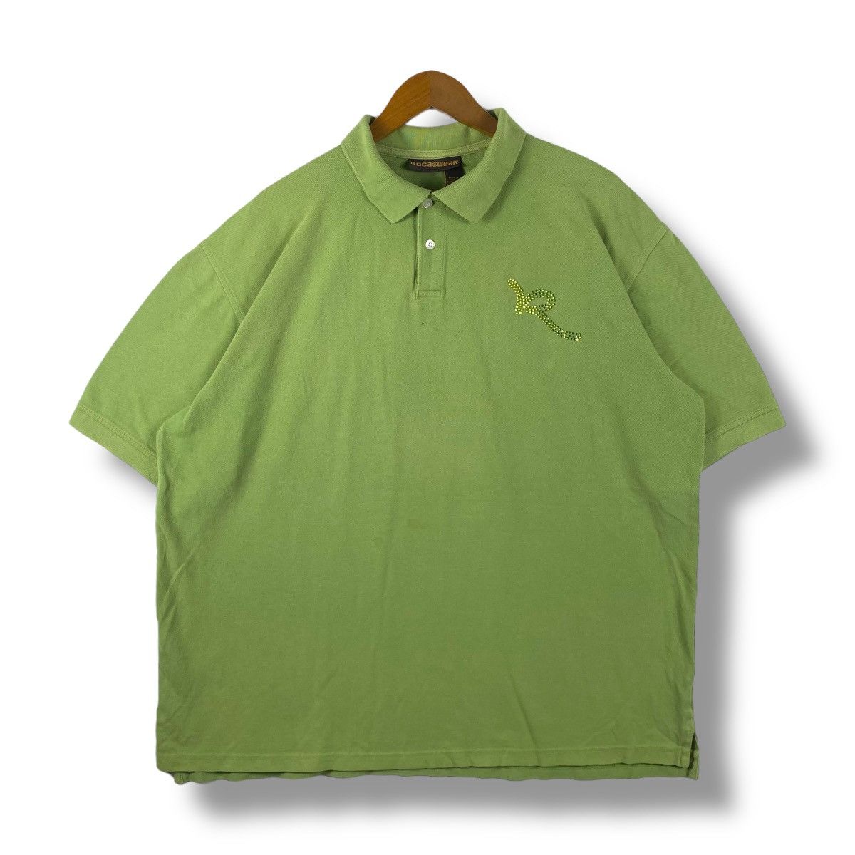 Rocawear × Vintage Vintage 00's ROCAWEAR Swarovski Logo Polo Shirt Extra Large Size US XL / EU 56 / 4 - 1 Thumbnail