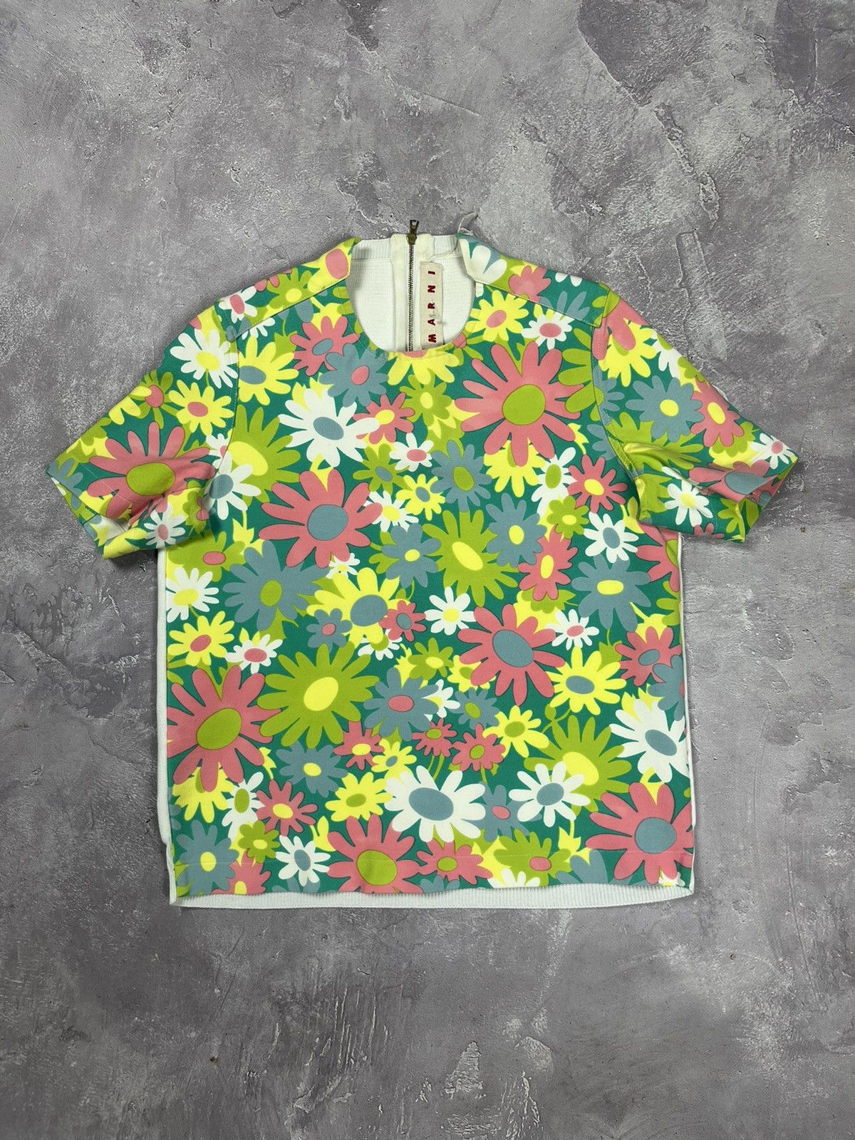 Marni Marni Multicolor Flower Back Zip T-Shirt Size 42 Size M / US 6-8 / IT 42-44 - 1 Thumbnail