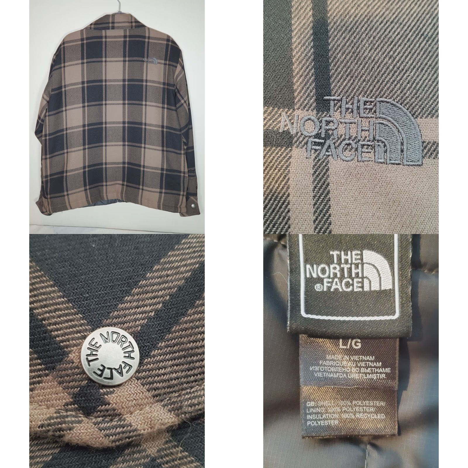 The North Face The North Face Reversible Full Zip Jacket Black / Brown Plaid Men's L Size US L / EU 52-54 / 3 - 8 Thumbnail