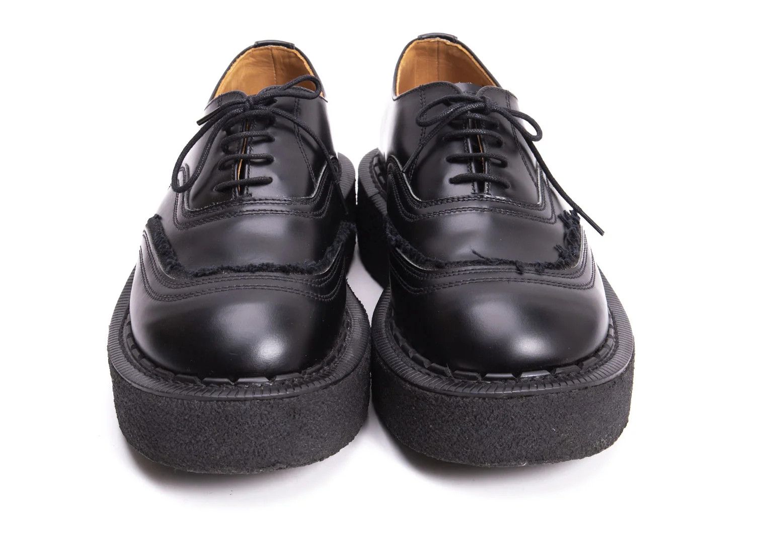 Comme des Garcons Homme Plus Layered Design Leather Oxford Shoes in Black Size 6 Size US 6 / EU 39 - 2 Thumbnail