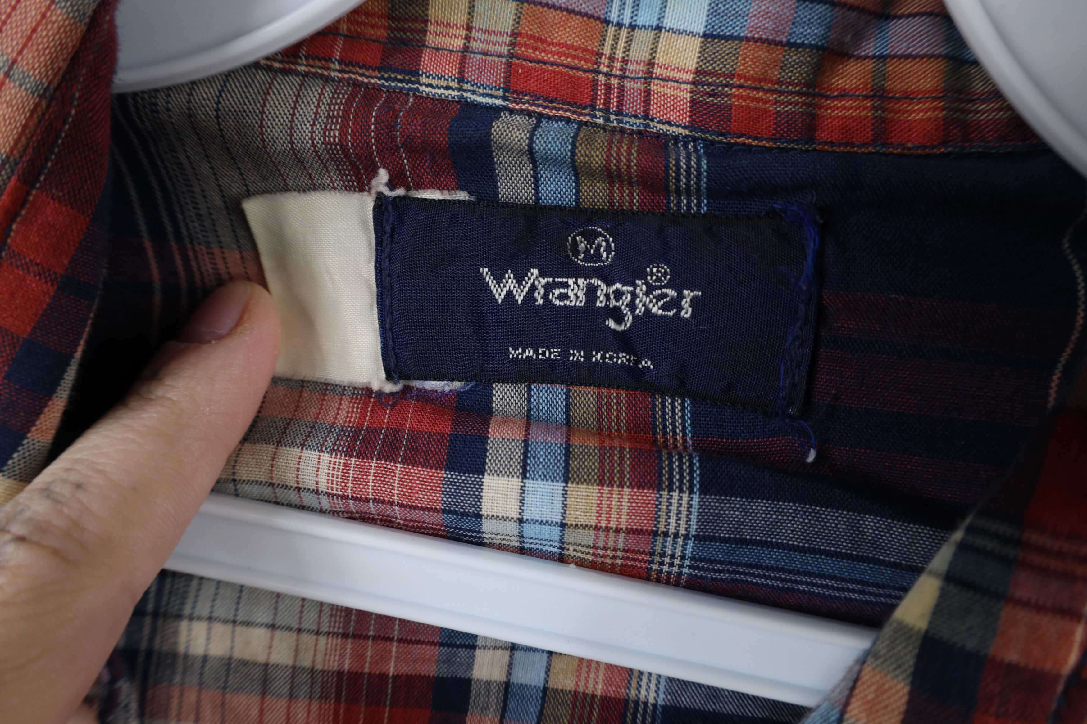 Vintage × Wrangler Vintage 70s Wrangler Western Pearl Snap Button Shirt Plaid Size US L / EU 52-54 / 3 - 10 Thumbnail