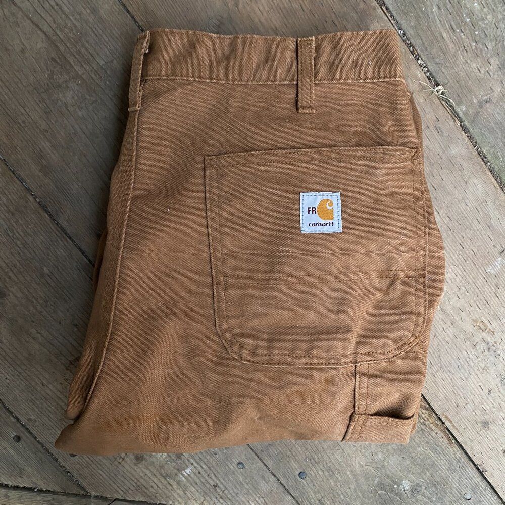 Carhartt Carhartt FRB152BRN Flame Resistant Work Dungaree Canvas Pan Size US 36 / EU 52 - 4 Thumbnail