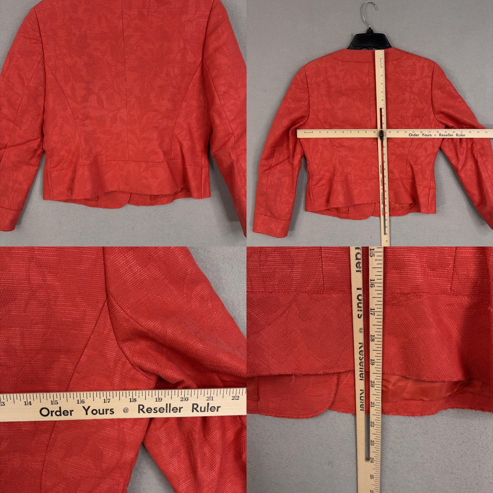Talbots Talbots Blazer Womens 10P Red Floral Collarless Short Jacket Dressy Feminine Petites Size L / US 10 / IT 46 - 8 Thumbnail