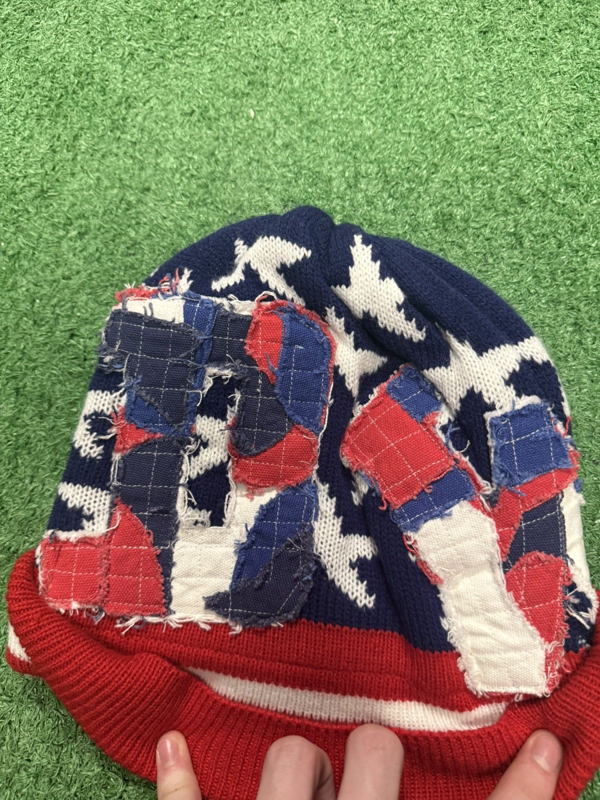 Who Decides War Who decides war patchwork beanie Size ONE SIZE - 2 Thumbnail