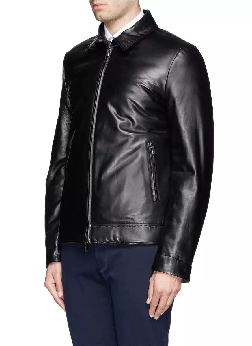 Canali CANALI Double-Sided Leather Down Jacket Size US M / EU 48-50 / 2 - 1 Thumbnail