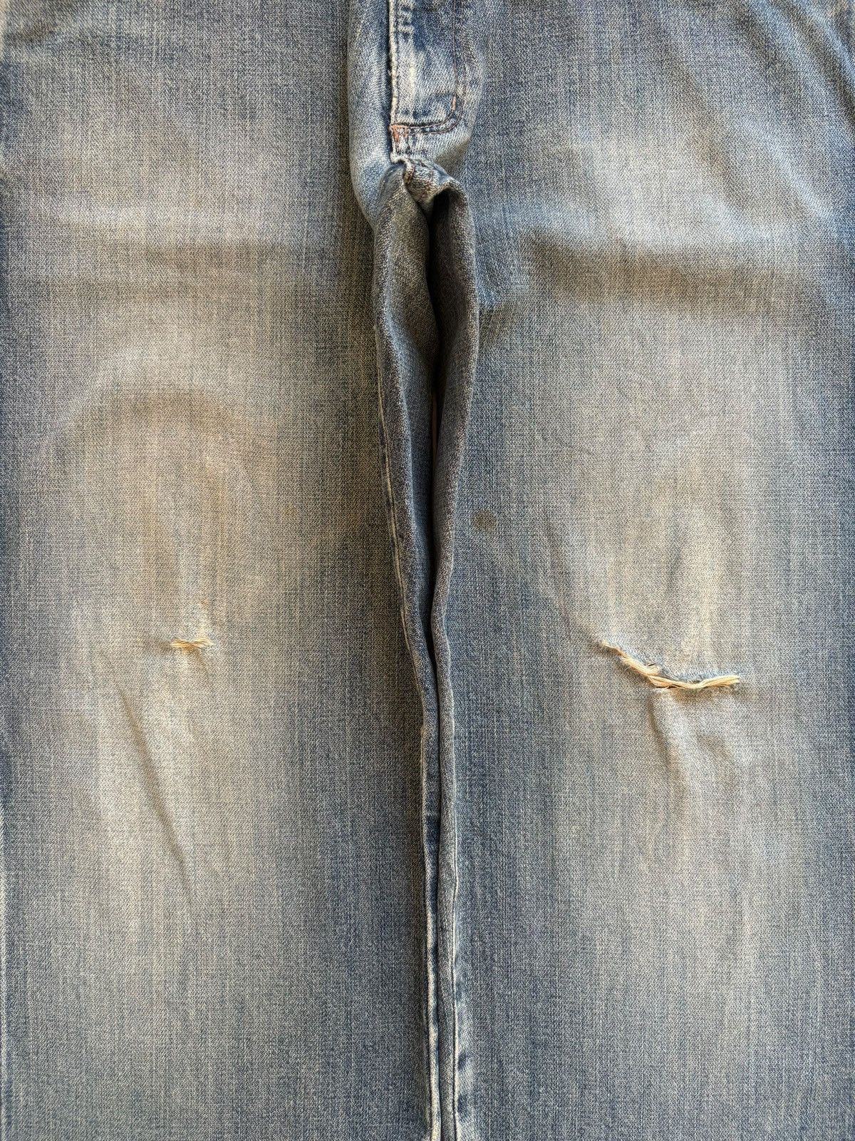 Japanese Brand × Wrangler Vintage Wrangler Rusty Mud Wash Distress Rip Baggy Jeans Size US 33 - 5 Thumbnail