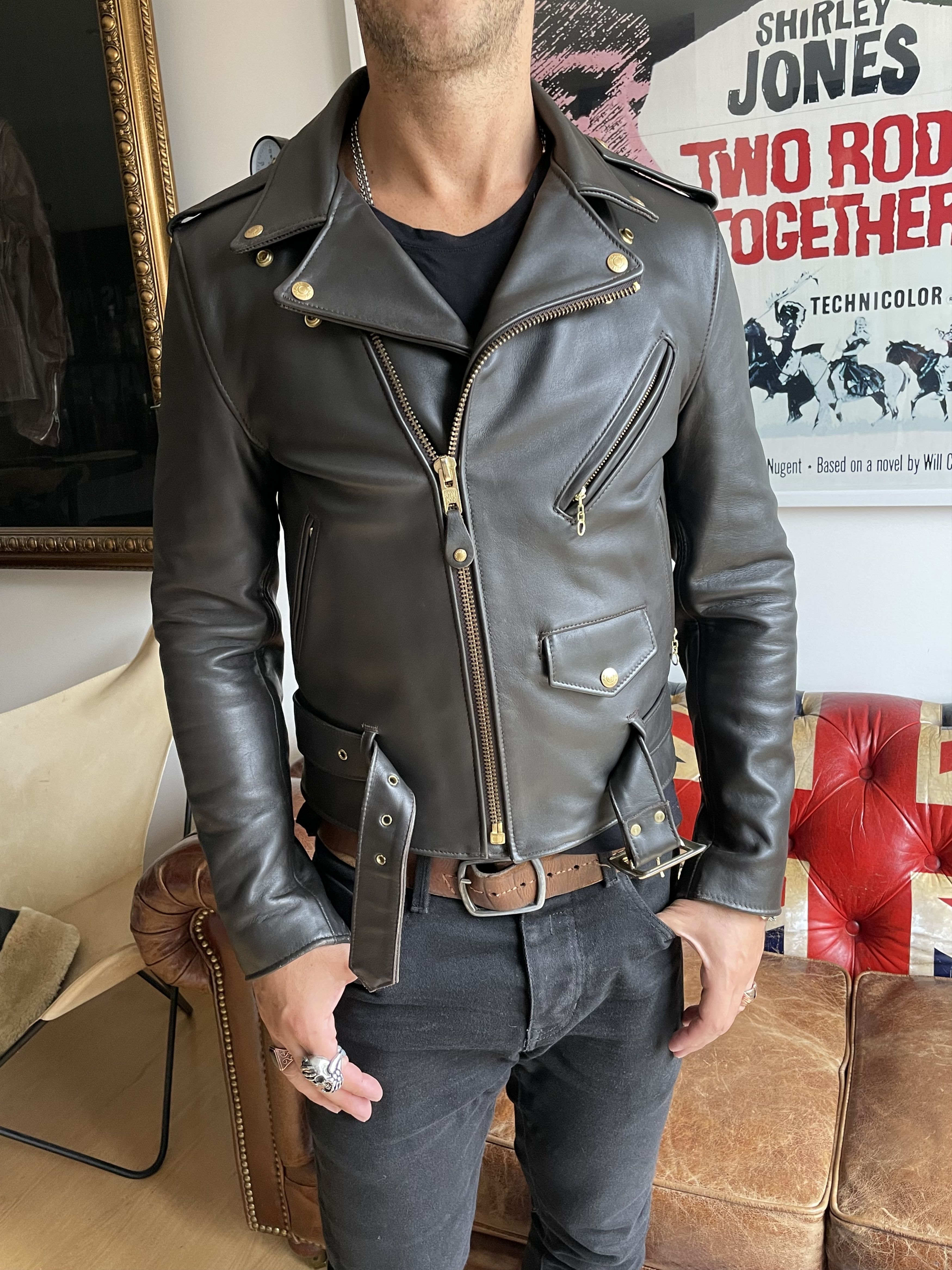 Schott Leather Jacket SCHOTT 618 Brown Detachable collar Size US S / EU 44-46 / 1 - 11 Thumbnail