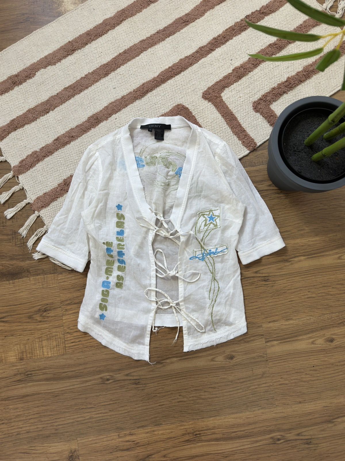 DKNY × Vintage VINTAGE MESH 2000s DKNY CUTE BLOUSE Size S / US 4 / IT 40 - 5 Thumbnail
