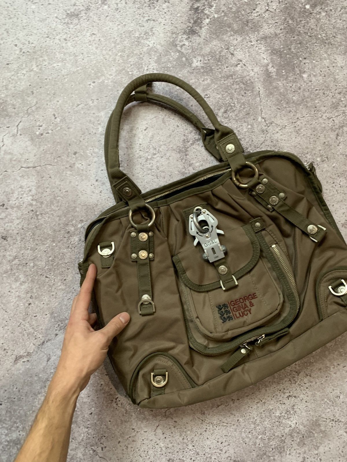 Japanese Brand Vintage GGL George Gina Lucy Hand Bag Black Avant Garde Y2k Size ONE SIZE - 3 Thumbnail