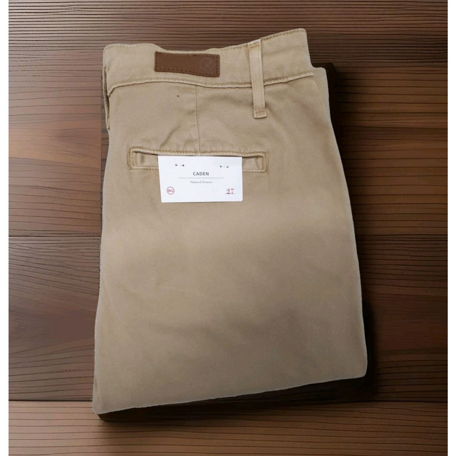 AG Adriano Goldschmied Adriano Goldschmied The Caden Cotton Tailored Trousers Beige Size 27" / US 4 / IT 40 - 4 Thumbnail