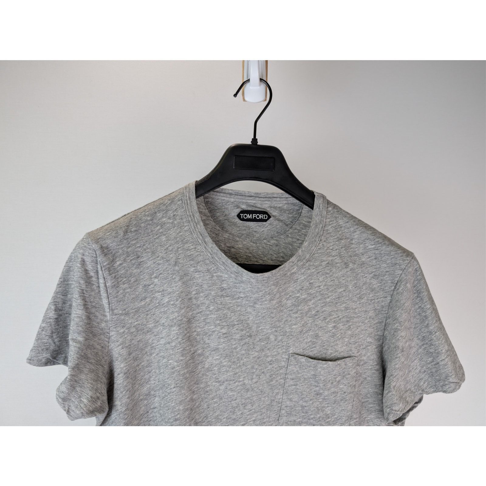 Tom Ford o1rshd1 CC20 Mélange Cotton-Jersey Pocket T-Shirt in Grey Size US M / EU 48-50 / 2 - 3 Thumbnail