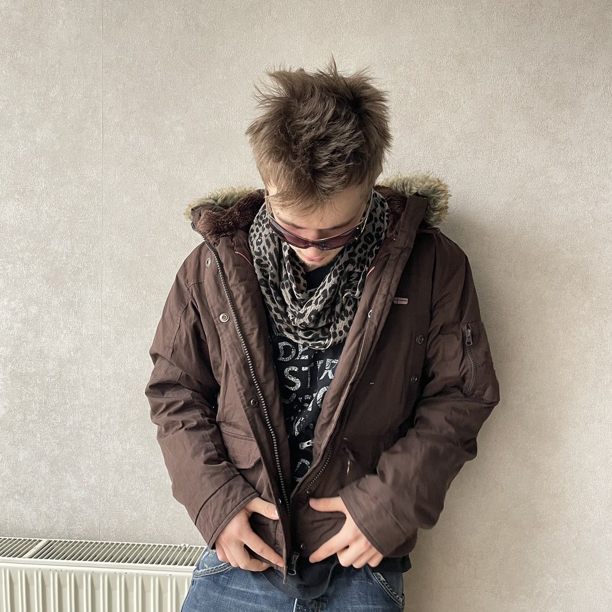 If Six Was Nine Vintage Fur Multi Pocket Bomber Jacket LGB Style Size US L / EU 52-54 / 3 - 2 Thumbnail