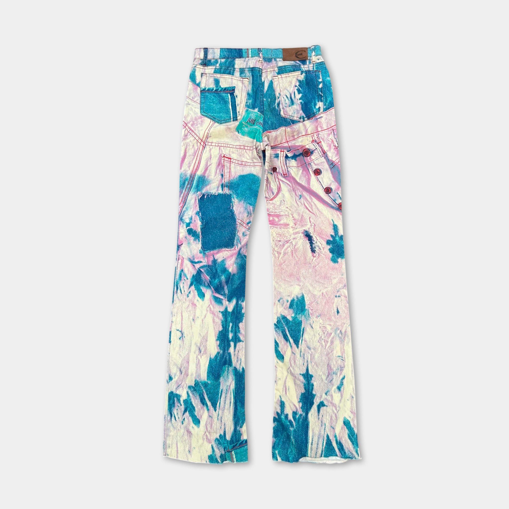 Roberto Cavalli Cavalli 2000's Tie-Dye Printed Denim Pants Size US 29 - 4 Thumbnail