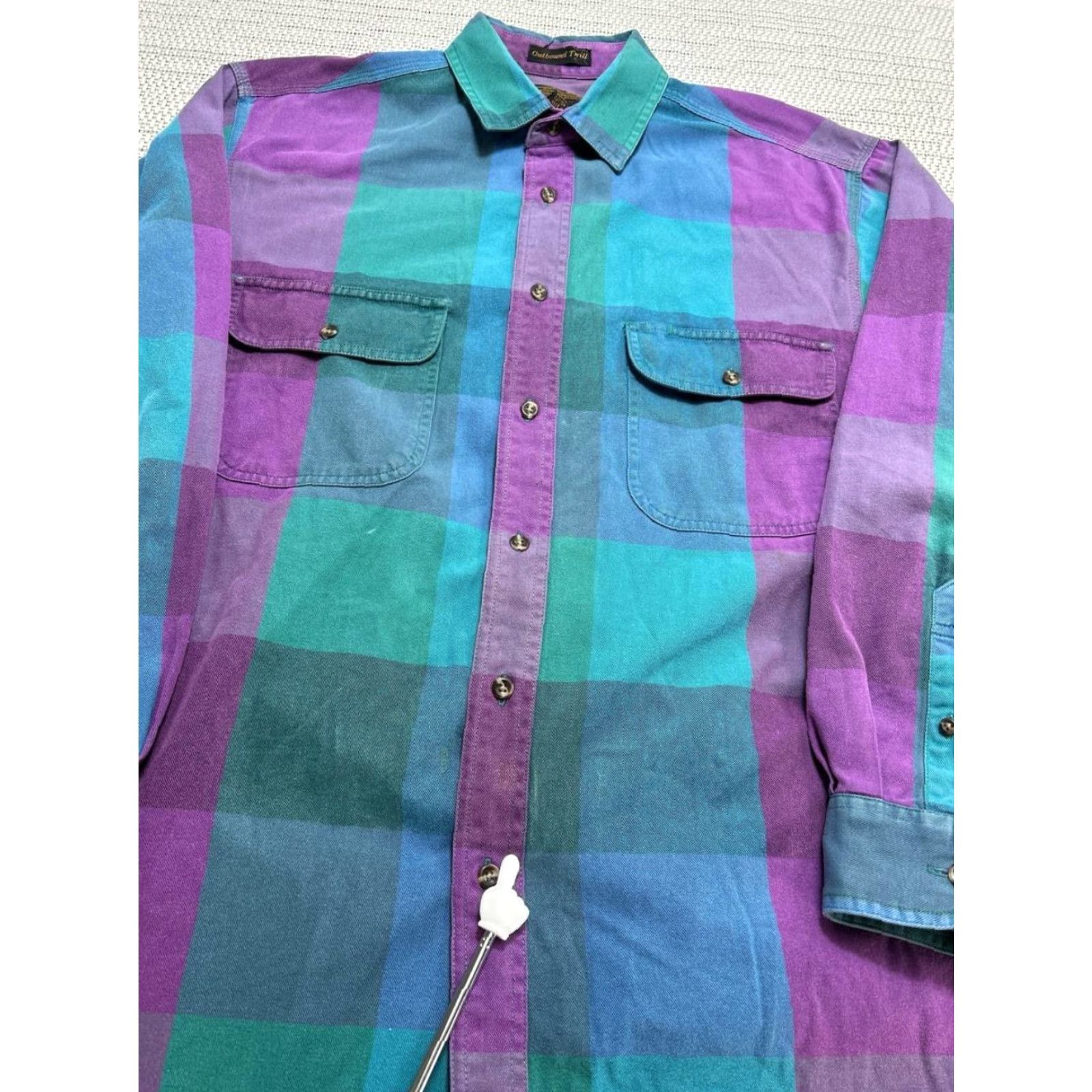 Eddie Bauer VINTAGE Eddie Bauer Shirt Mens M Blue Purple Cotton Button Up Flannel Size US M / EU 48-50 / 2 - 4 Thumbnail