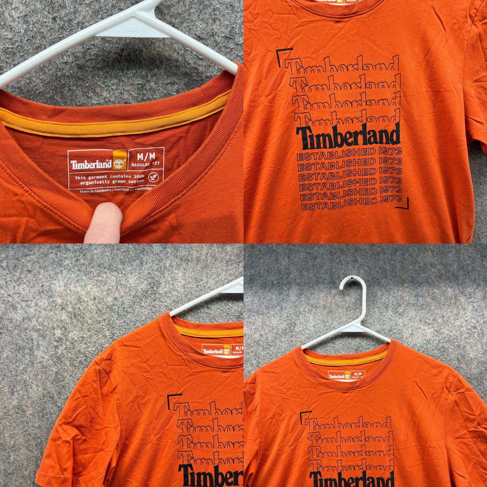Timberland Timberland Shirt Mens Medium Orange Graphic Cotton Tee Crewneck Spell Out Size US M / EU 48-50 / 2 - 8 Thumbnail