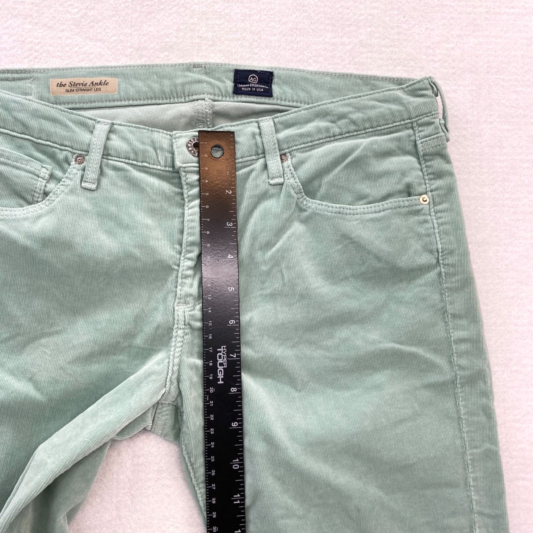 Vintage AG Adriano Goldschmied Stevie Ankle Pant Women's 30 Green Corduroy Slim Straight Pants Size 30" / US 8 / IT 44 - 7 Thumbnail