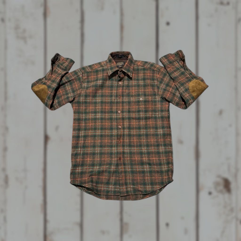 Pendleton Pendleton Trail Shirt Wool Plaid Multi Brown Flannel Suede Elbow Patches Men S Shirt Size S Size US S / EU 44-46 / 1 - 1 Thumbnail