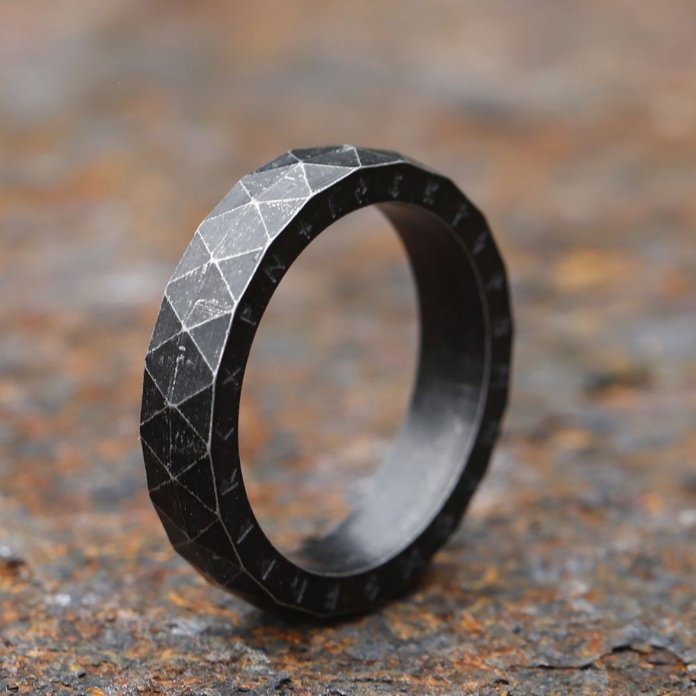 Jewelry × Vintage SIZE 10 Stainless Steel Viking Rune Ring Size ONE SIZE - 1 Thumbnail