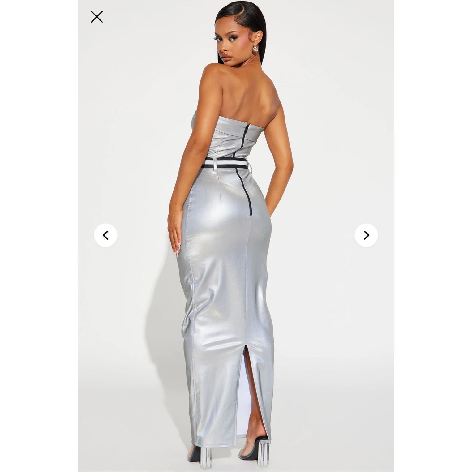 Other Fashion nova Put In Work Reflective Maxi Dress - Silver Size M / US 6-8 / IT 42-44 - 3 Thumbnail