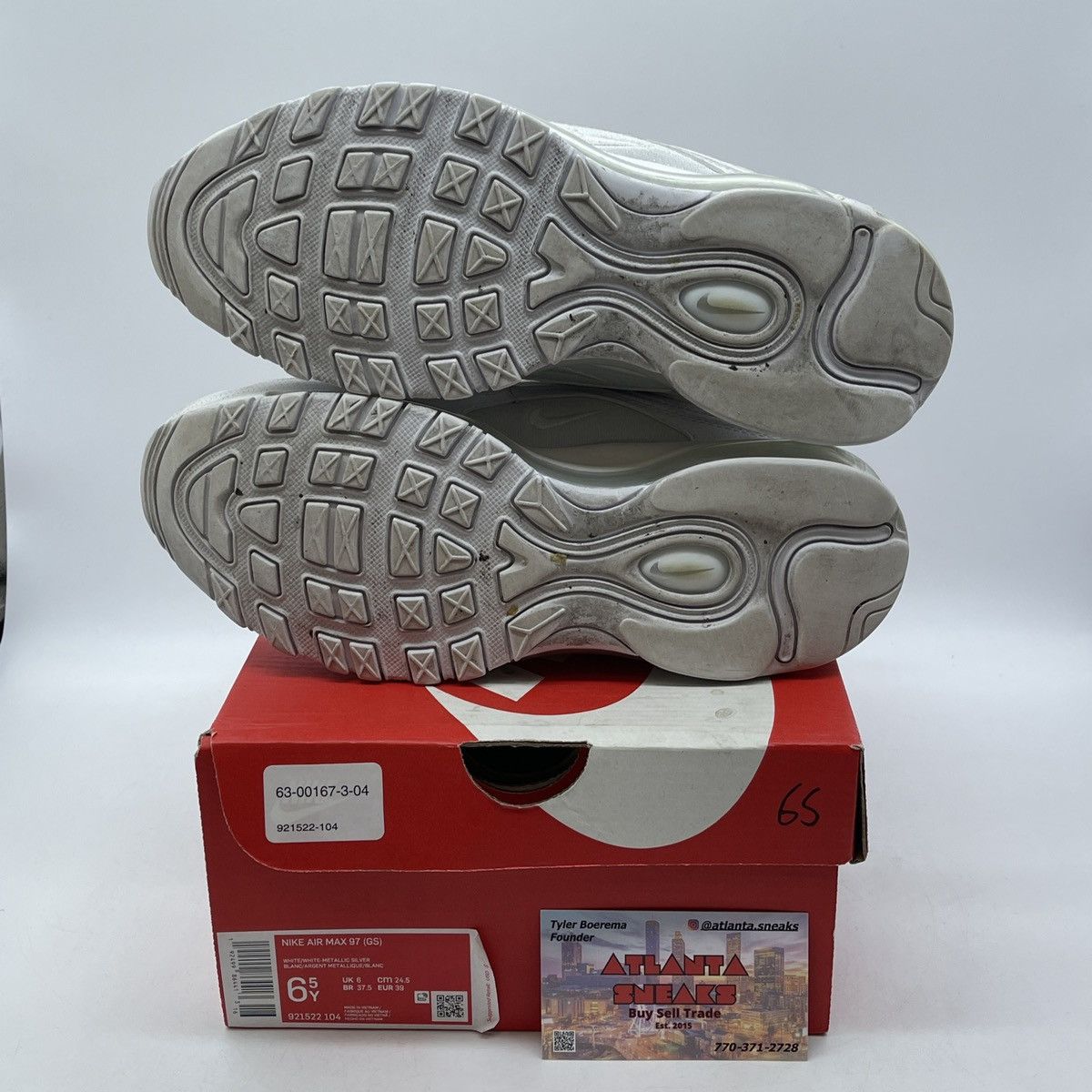 Nike Air max 97 white metallic silver Size US 6.5 / EU 39-40 - 7 Thumbnail