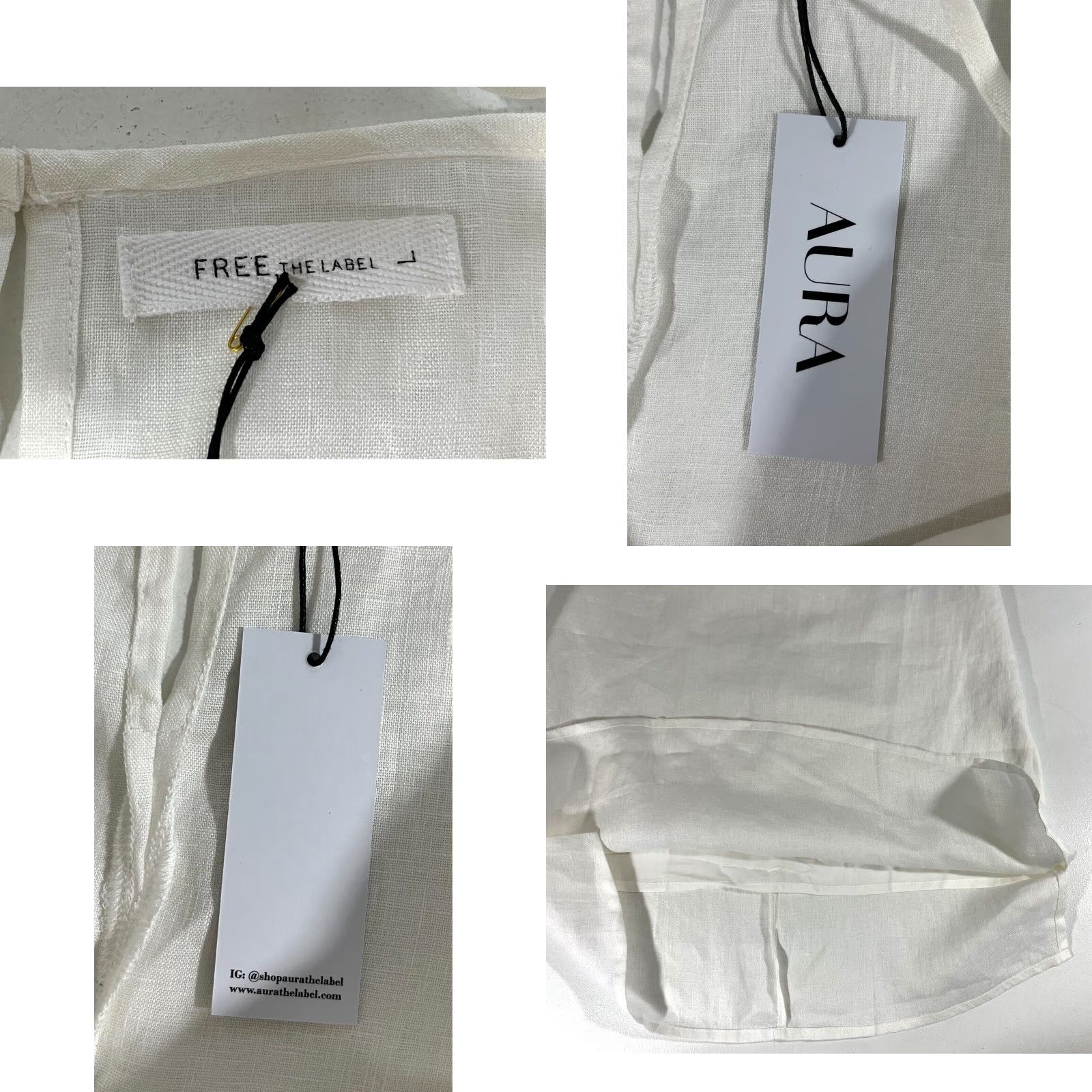 Vintage AURA The Label Linen Tank White Boho NWT Women's L Shirt Tank Bohemian Breathable Lightweight Size L / US 10 / IT 46 - 9 Thumbnail