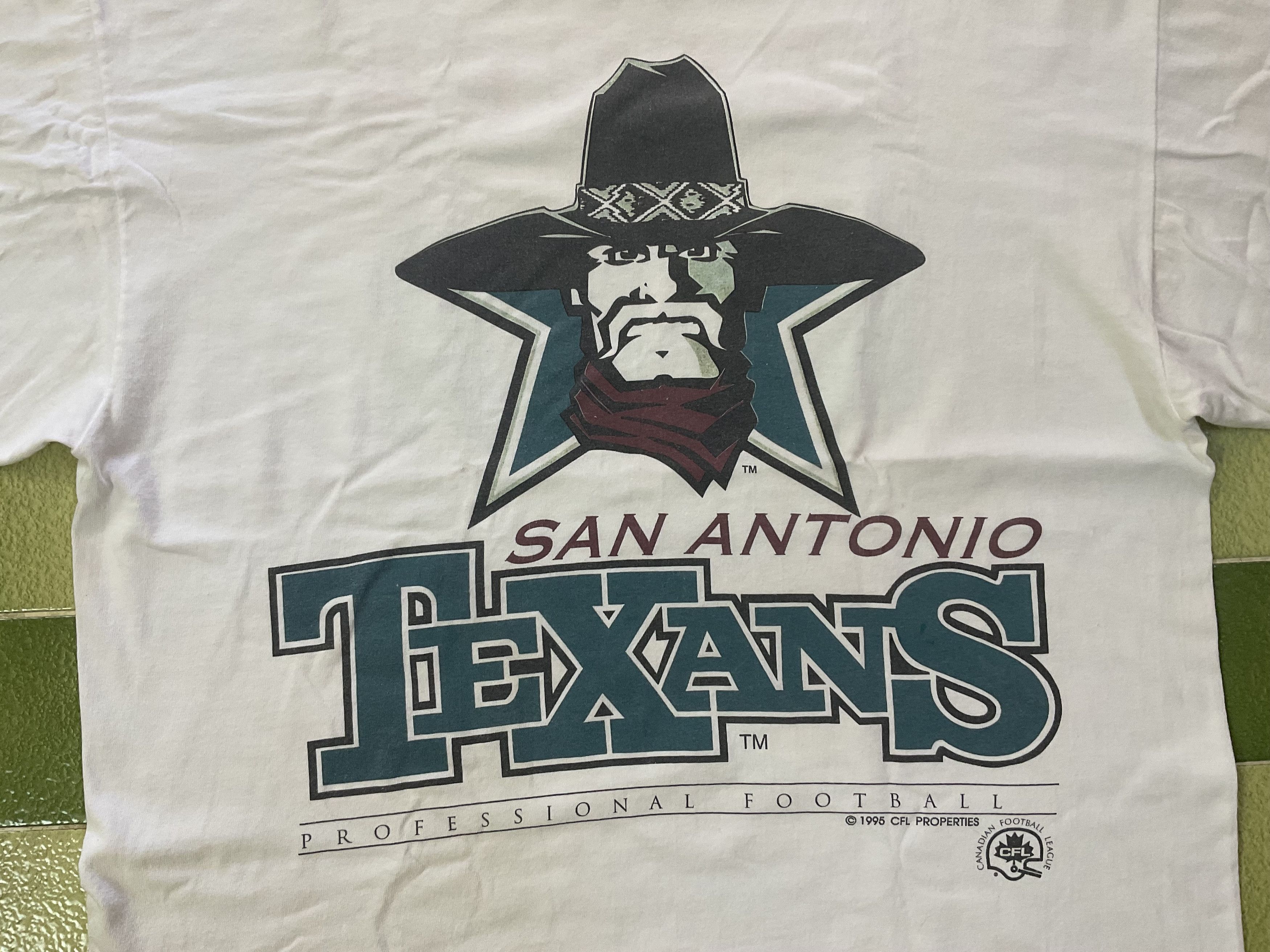 NFL Vintage 1995 CFL San Antonio Texans T-Shirt 2 Sided Print Size US L / EU 52-54 / 3 - 3 Thumbnail