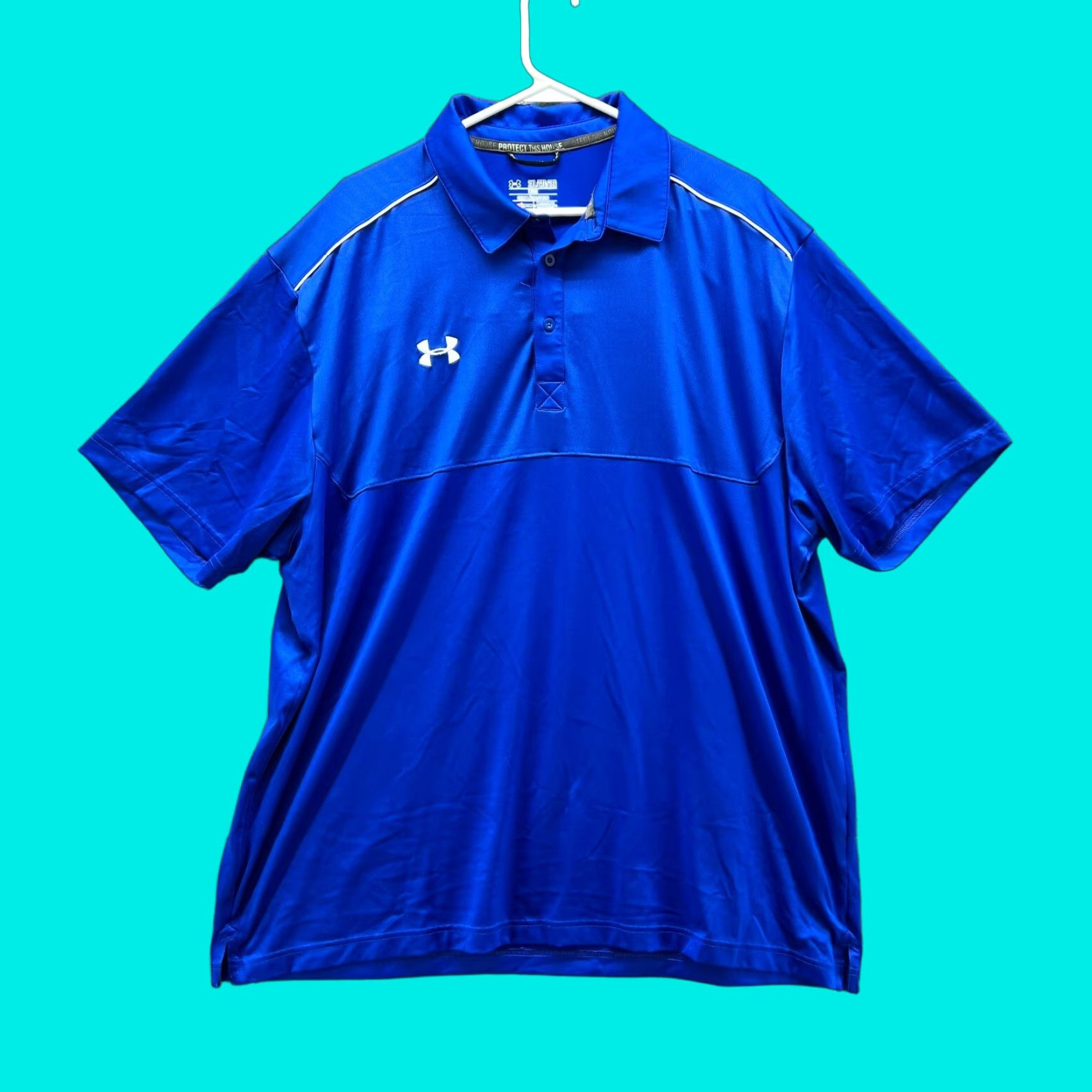 Under Armour Under Armour Polo Shirt Men 2XL Adult Royal Blue HeatGear Polyester Golf Shirt Size US XXL / EU 58 / 5 - 1 Thumbnail