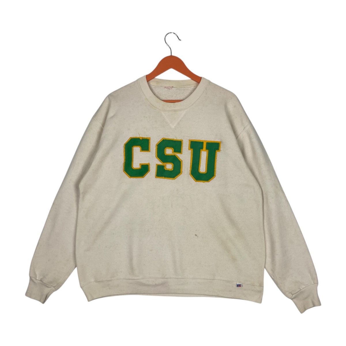 Designer × Vintage Vintage Hoodie/sweater csu - cream Size US L / EU 52-54 / 3 - 1 Thumbnail