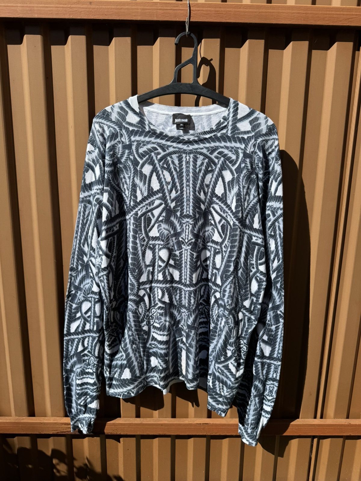 Just Cavalli Just Cavalli Ropes Overprint Long Sleeve Size US XL / EU 56 / 4 - 1 Thumbnail
