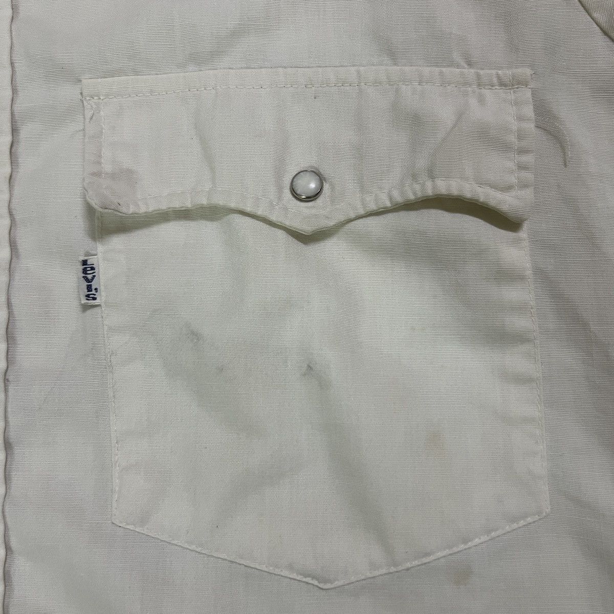 Levi's × Levi's Vintage Clothing × Vintage Vintage 70s Levi's White Tab Chambray Western Shirt Size US M / EU 48-50 / 2 - 16 Thumbnail