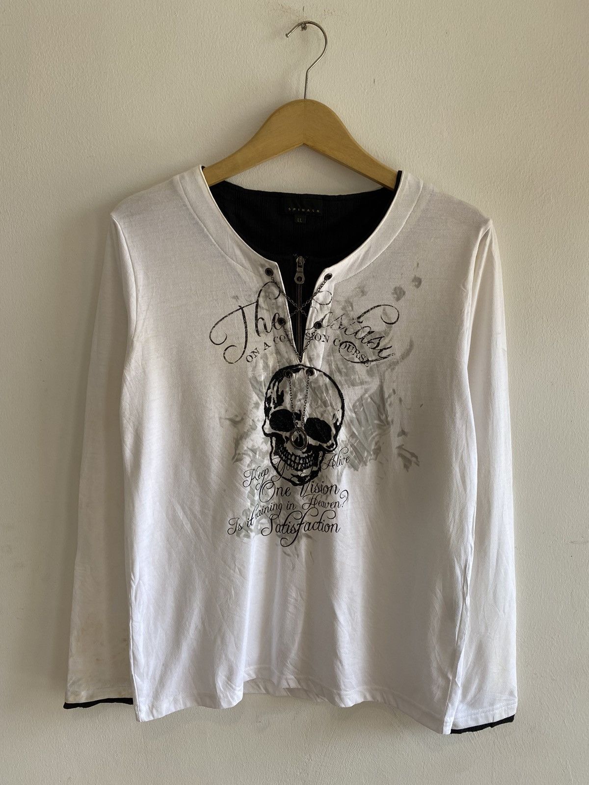 Hysteric Glamour Vintage y2k Spinash Double Layers Skull Necklace Long Shirt Size US L / EU 52-54 / 3 - 8 Thumbnail