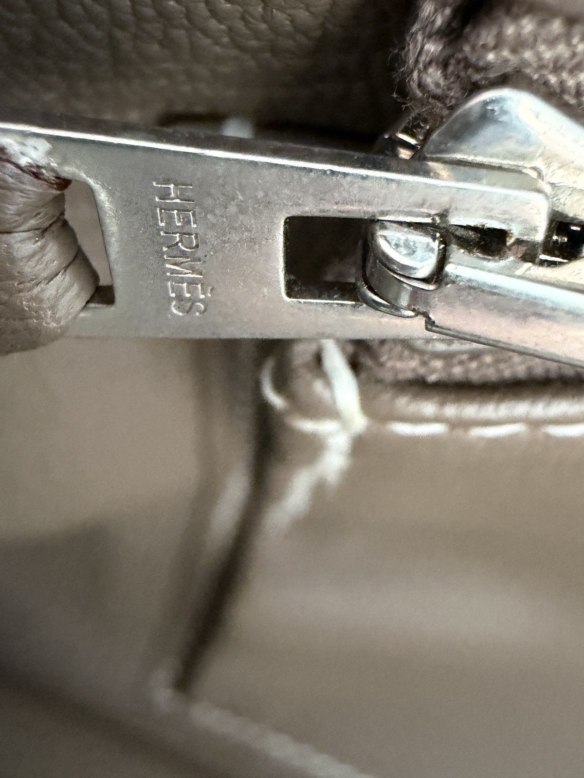 Hermes Hermes Etoupe Gray Togo Kelly Shoulder Handbag Size ONE SIZE - 11 Thumbnail