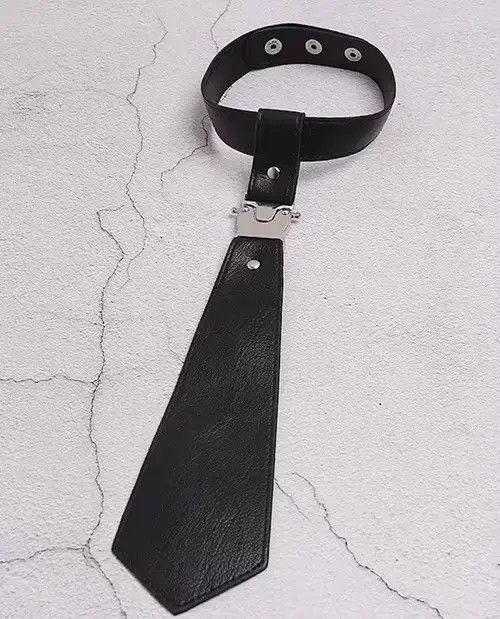 Japanese Brand Fashion faux leather tie aesthetic Size ONE SIZE - 1 Thumbnail