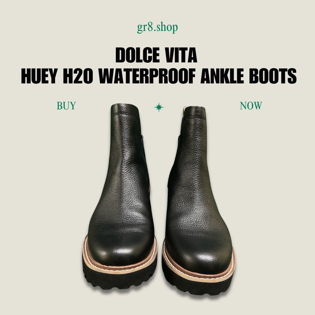 Dolce Vita DOLCE VITA Huey H2O Waterproof Black Leather Ankle Boots Siz Size US 9 / IT 39 - 1 Thumbnail