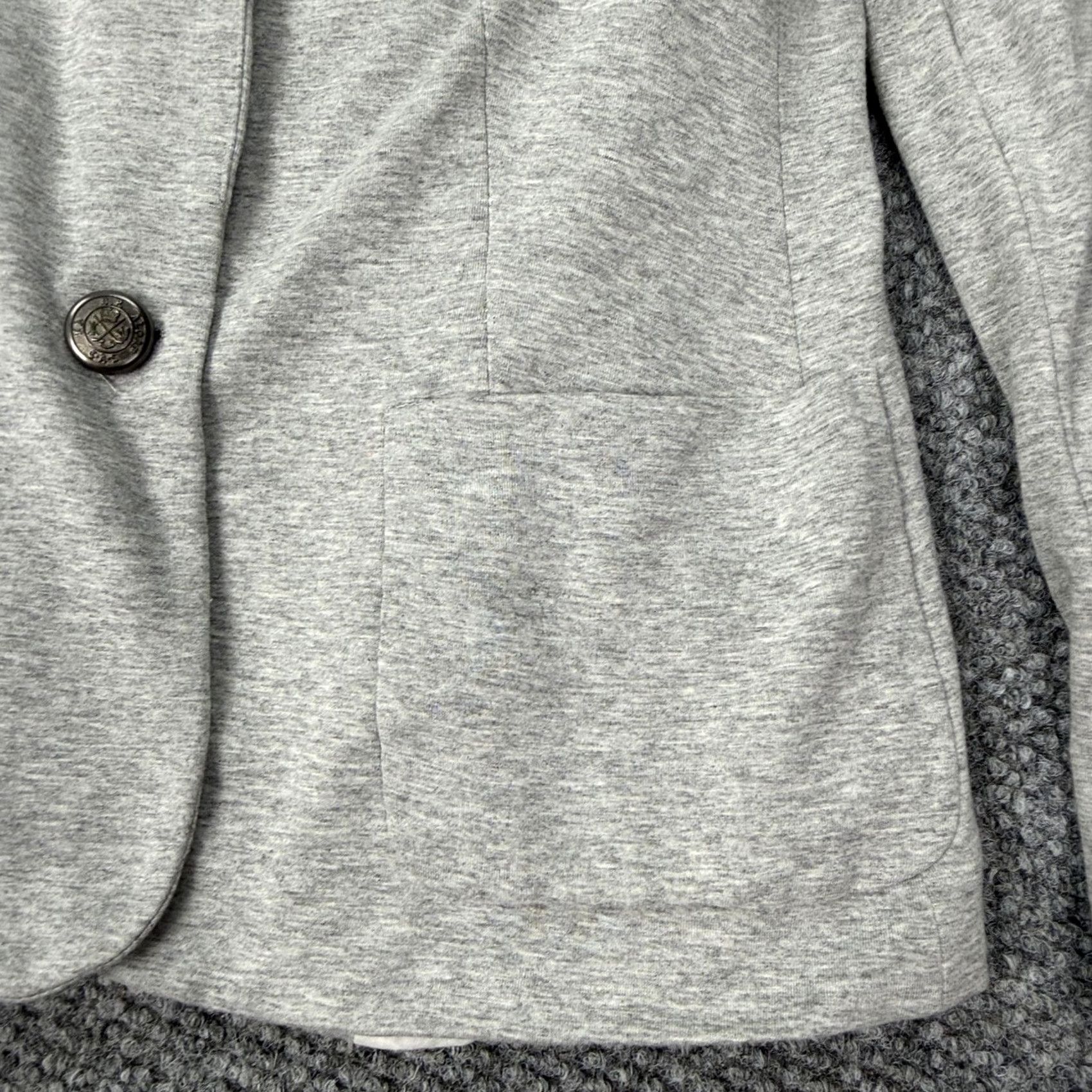 Zara Zara Blazer Womens Large Heather Gray Notch Lapel Single-Breasted Lined Tailored Button Pockets Knit Business Workwear Shirt Jacket Size L / US 10 / IT 46 - 3 Thumbnail