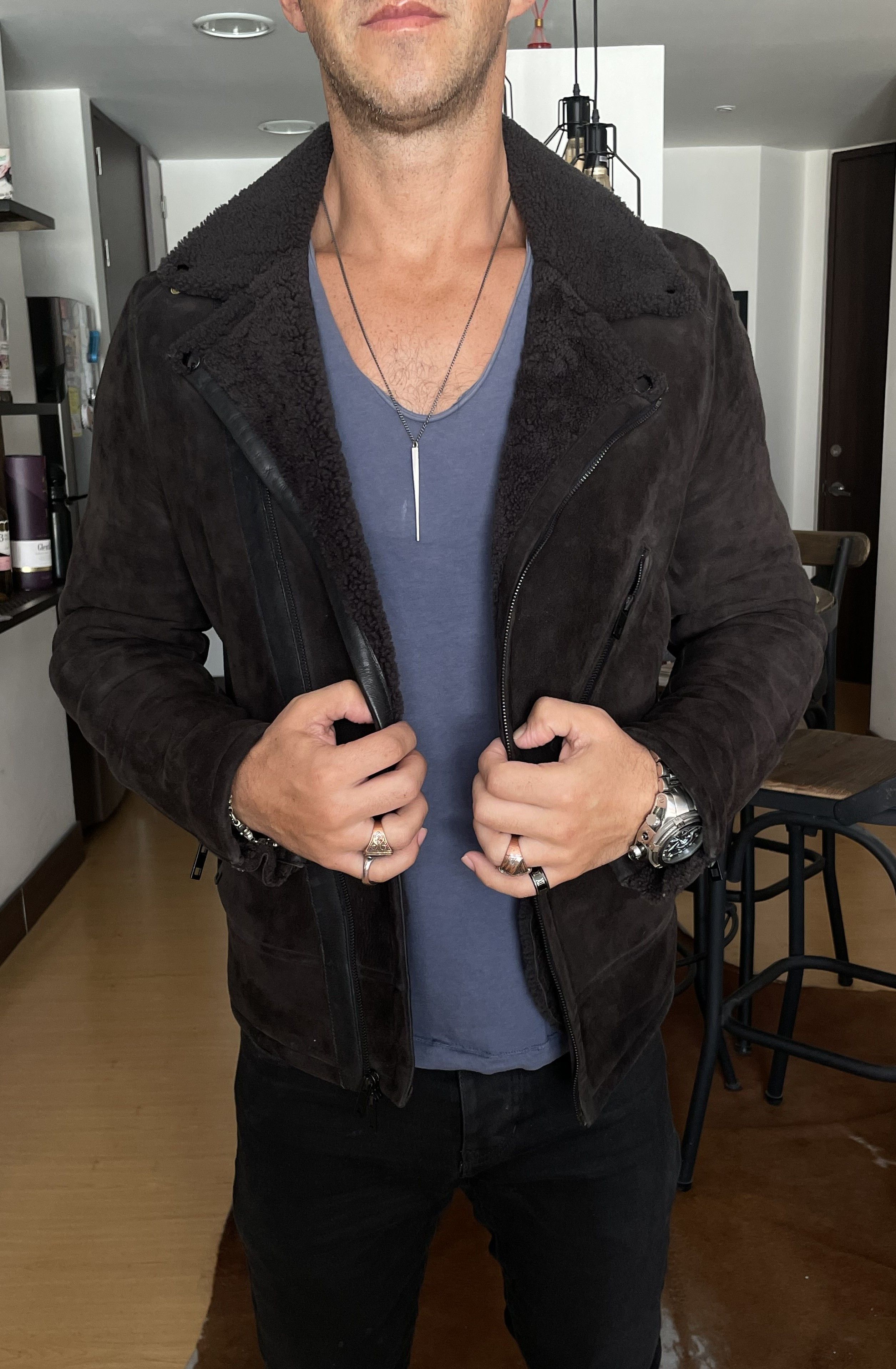Rag & Bone $2295 Rag & Bone Shearling Leather Jacket Varvatos Sandro Size US M / EU 48-50 / 2 - 3 Thumbnail