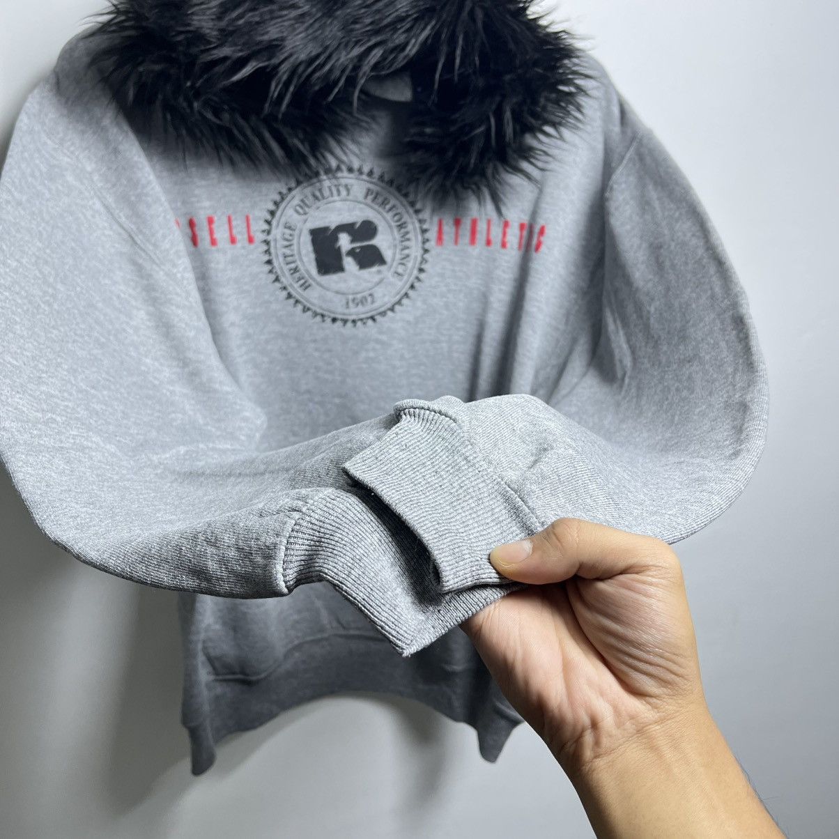 Russell Athletic Vintage Russel Athletic Made In Usa Faux Fur Hoodie Size US M / EU 48-50 / 2 - 7 Thumbnail