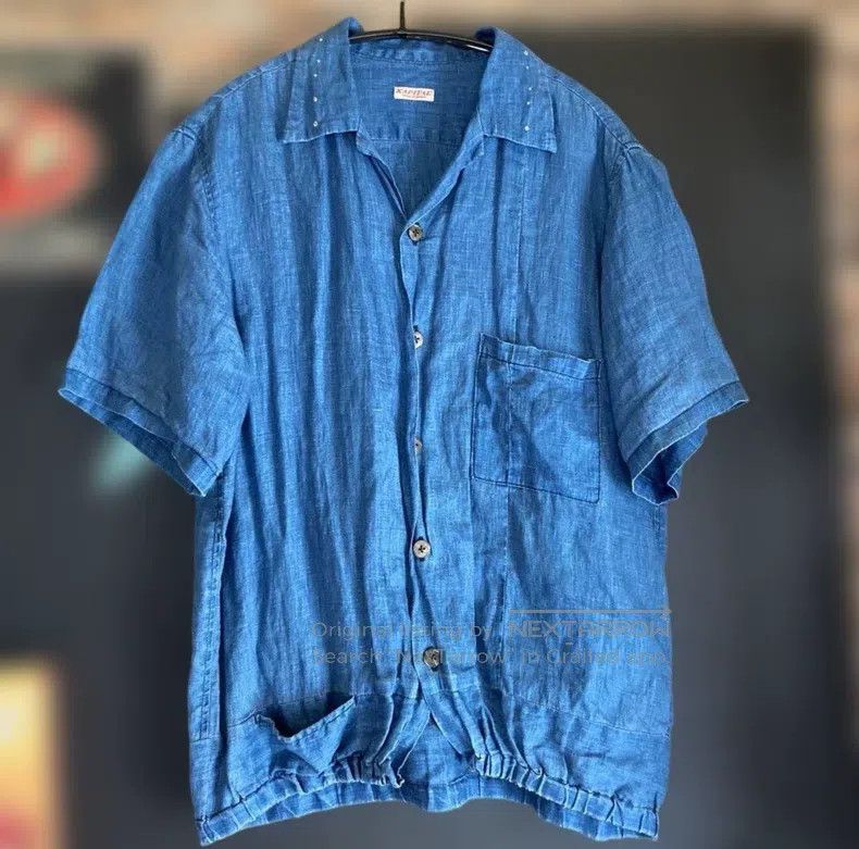 Kapital Kapital Blue-dyed linen embroidered out-of-print pocket sh Size M / US 6-8 / IT 42-44 - 3 Thumbnail