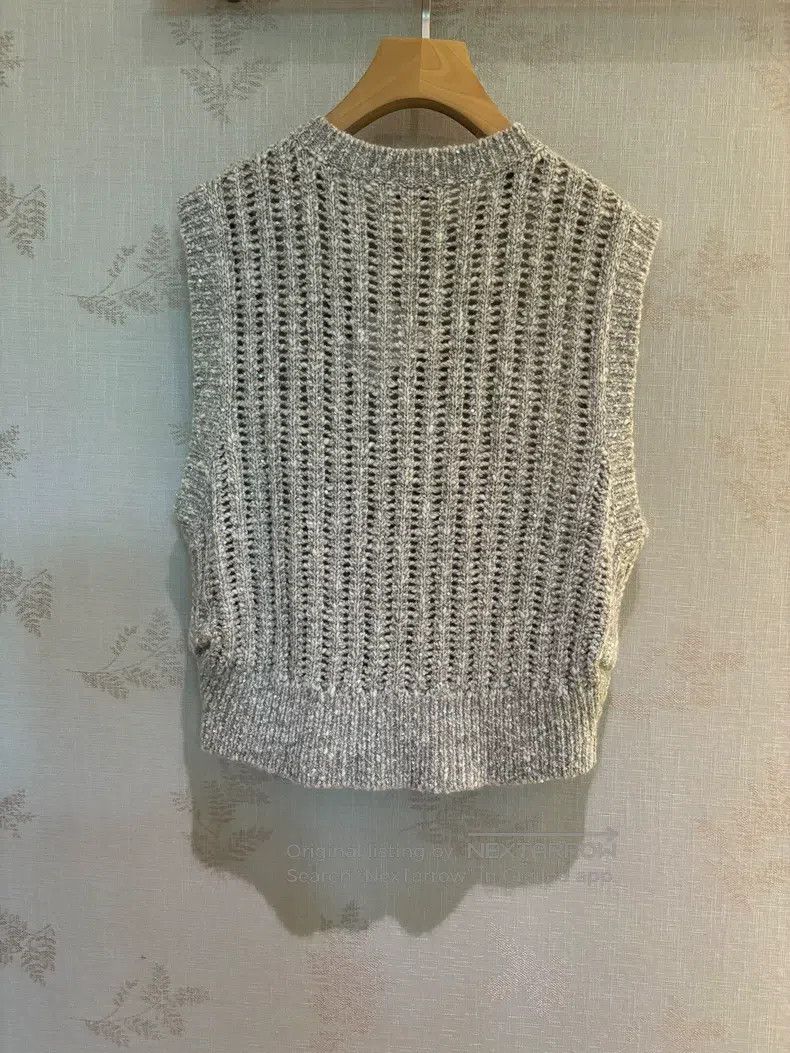 Brunello Cucinelli Brunello Cucinelli Women's Crew Neck Sequin Knit Mesh Swea Size M / US 6-8 / IT 42-44 - 2 Thumbnail